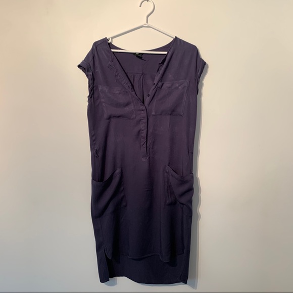 Navy blue causal dress with pockets - Picture 1 of 6
